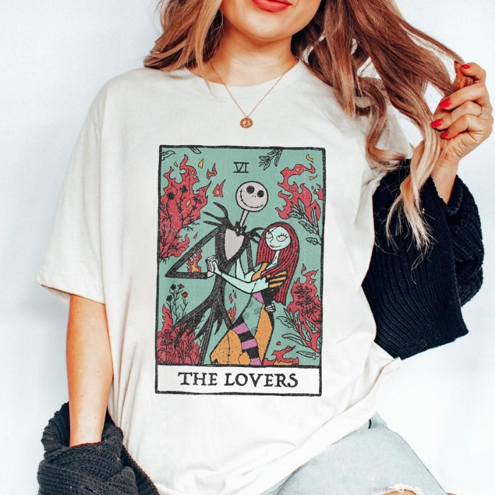 Romantic The Lovers Jack & Sally Couple T-Shirts For Halloween