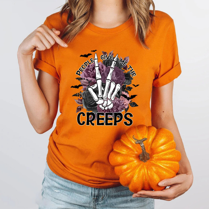 Skeleton People Give Me The Creeps Horror Halloween T-Shirts
