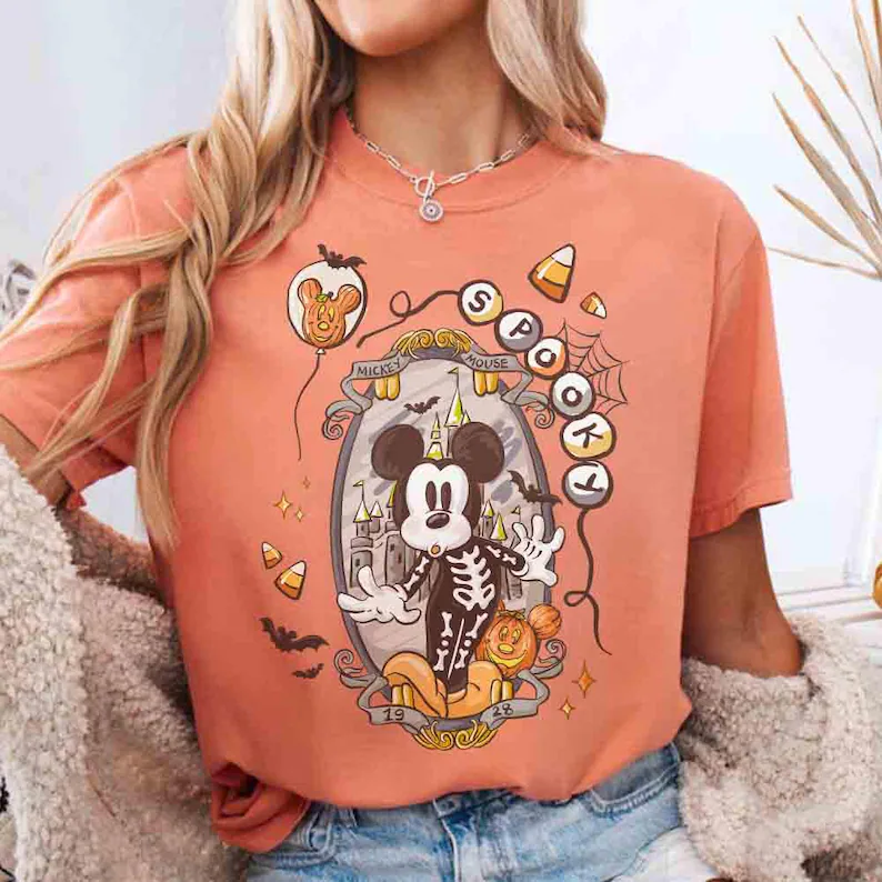 Spooky Halloween Mickey Mouse Cartoon T-Shirts