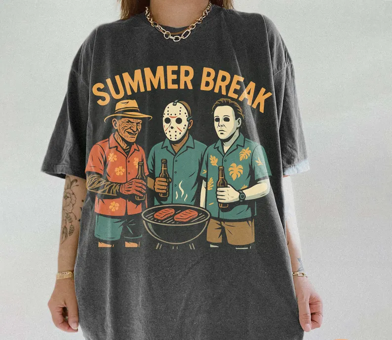 Summer Break With Horror Trio Halloween T-Shirts