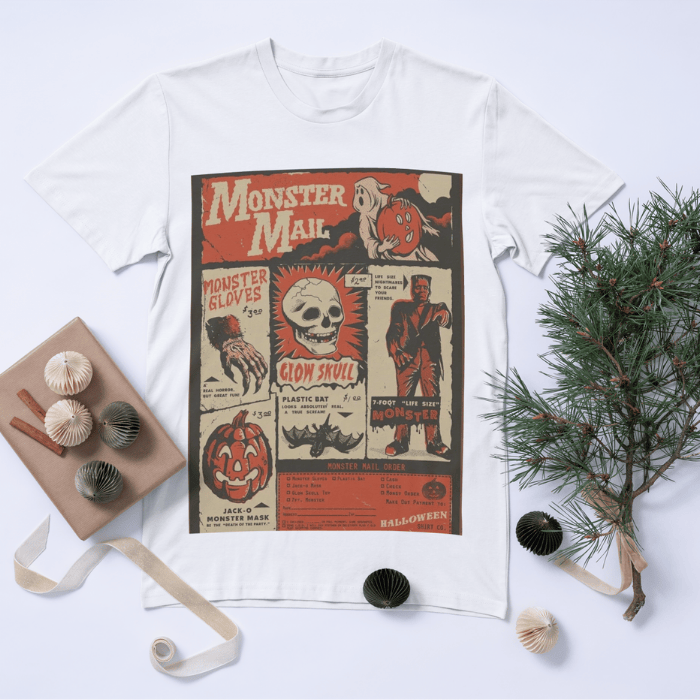 Trendy Comic Style Monster Mail Halloween T-Shirts