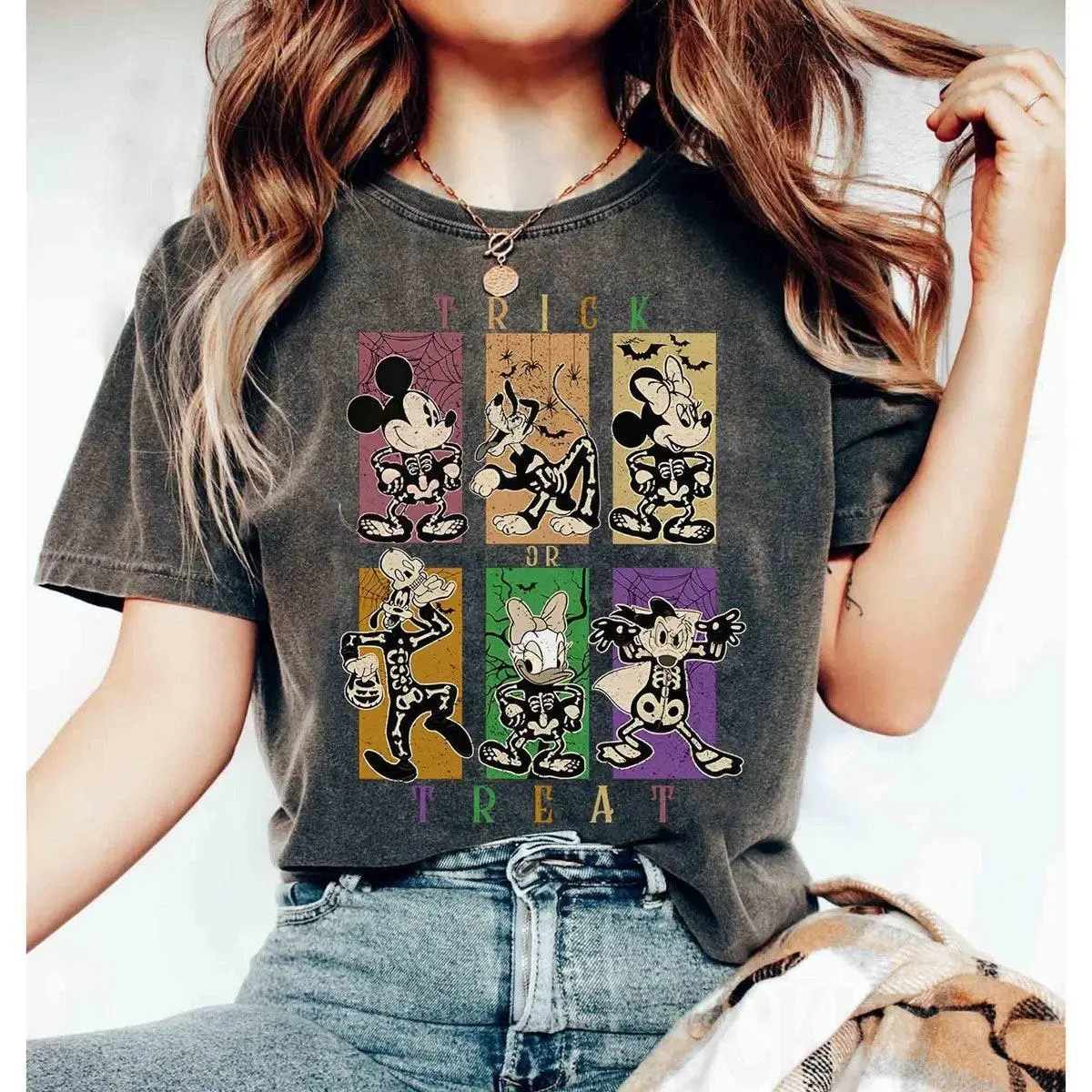 Trick Or Treat Cute Skeleton Mickey Gang Happy Halloween T-Shirts