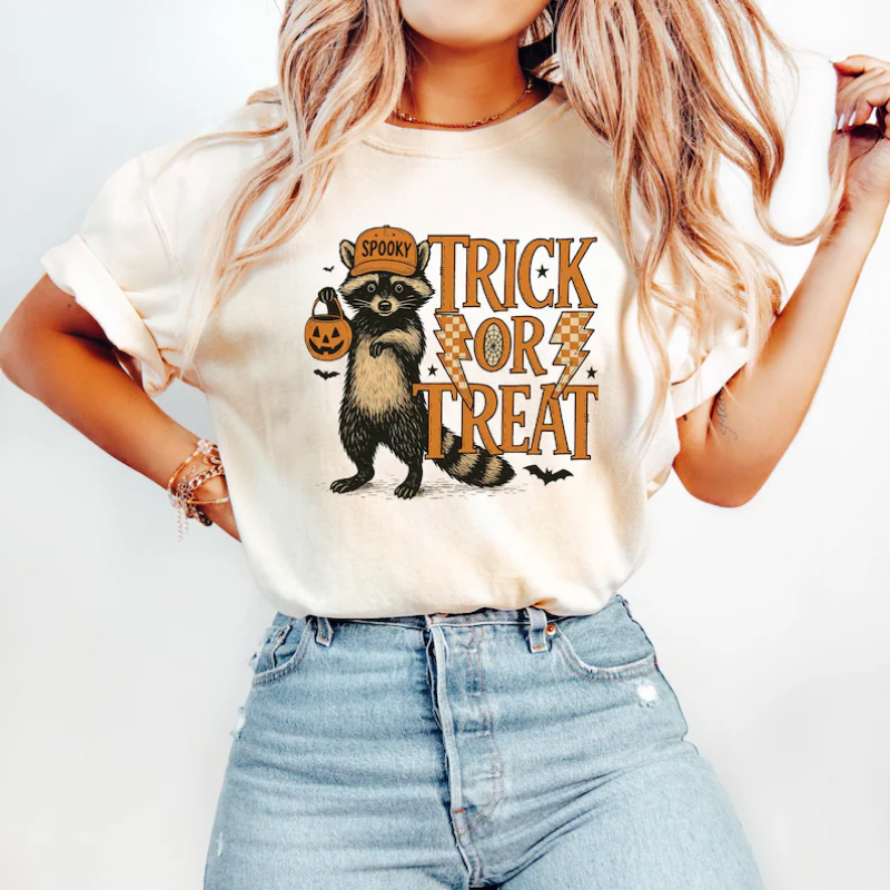Trick Or Treat Spooky Racoon Halloween T-Shirts