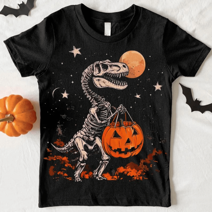 Trick or Treat With Cool T-rex Halloween Night T-Shirts