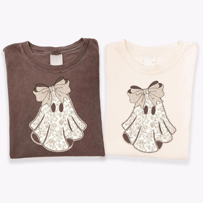 Veil Ghost With Big Ribbon Halloween T-Shirts