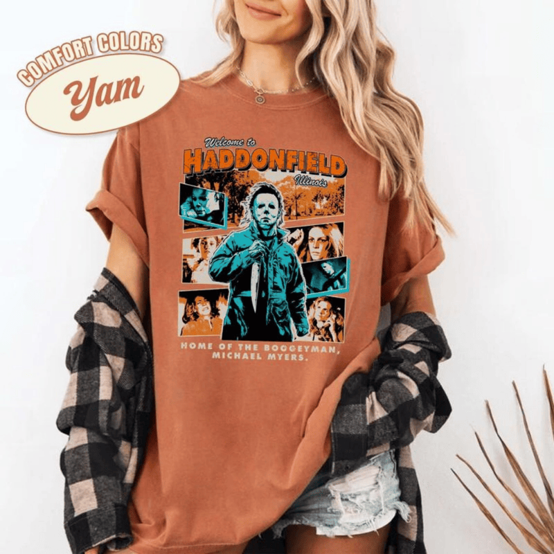 Welcome To Haddonfield Michael Myers Horror Halloween T-Shirts