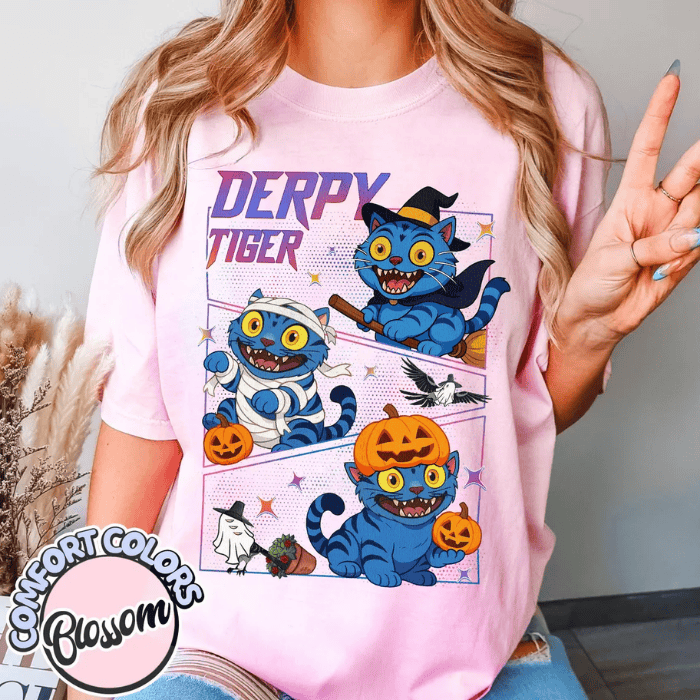 Adorable Derpy Tiger Demon Hunter Love Halloween T-Shirts