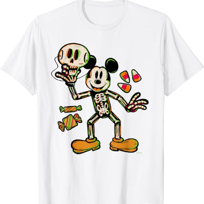 Crazy Unique Mickey Mouse The Skeleton Halloween T-Shirts