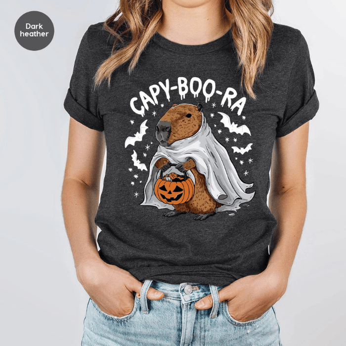 Cute Capy-Boo-Ra Play Trick And Treat Halloween T-Shirts