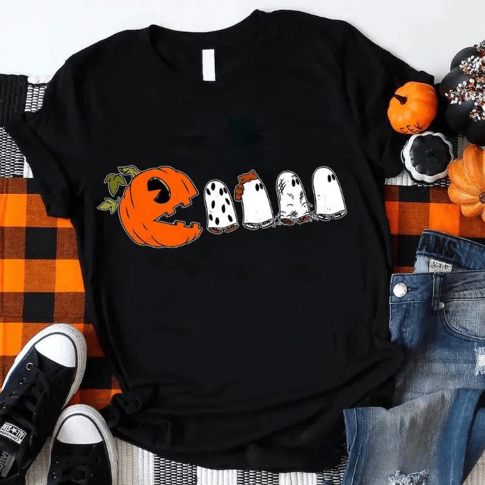 Cute Pumpkin Eat Little Boo Ghost Halloween T-Shirts