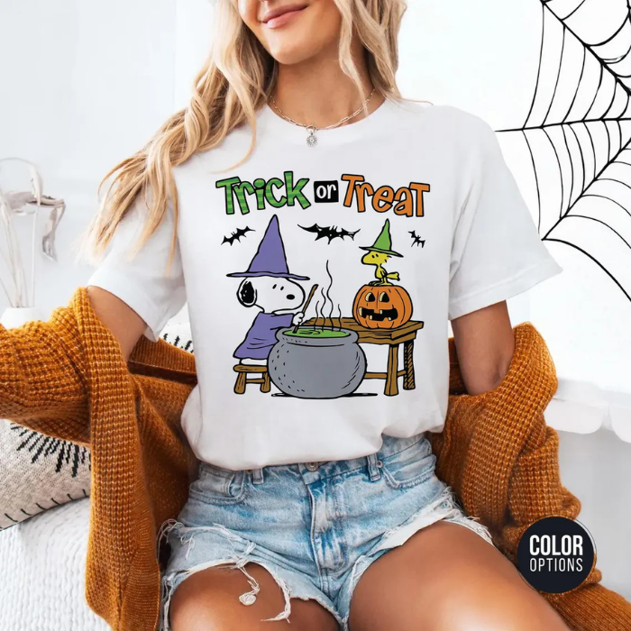 Cute Trick Or Treat With Snoopy The Wizard Halloween T-Shirts