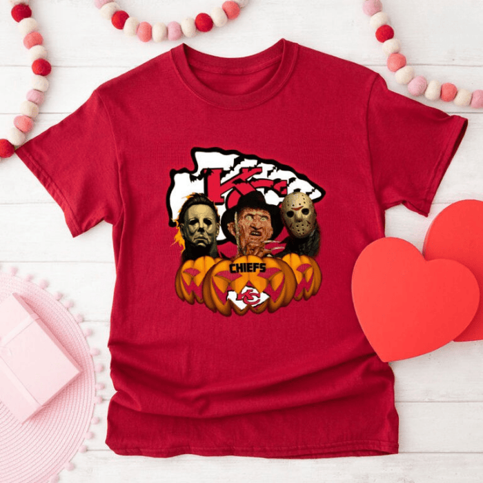 Even The Slasher Bro Support Kansas Chiefs Halloween T-Shirts