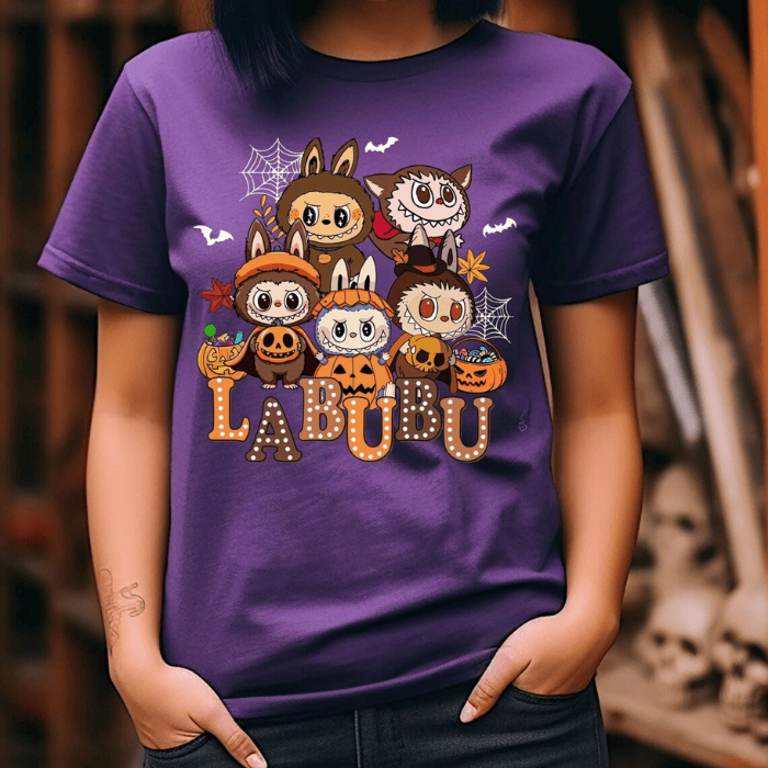 Flashy Labubu Cute Design For Halloween T-Shirts