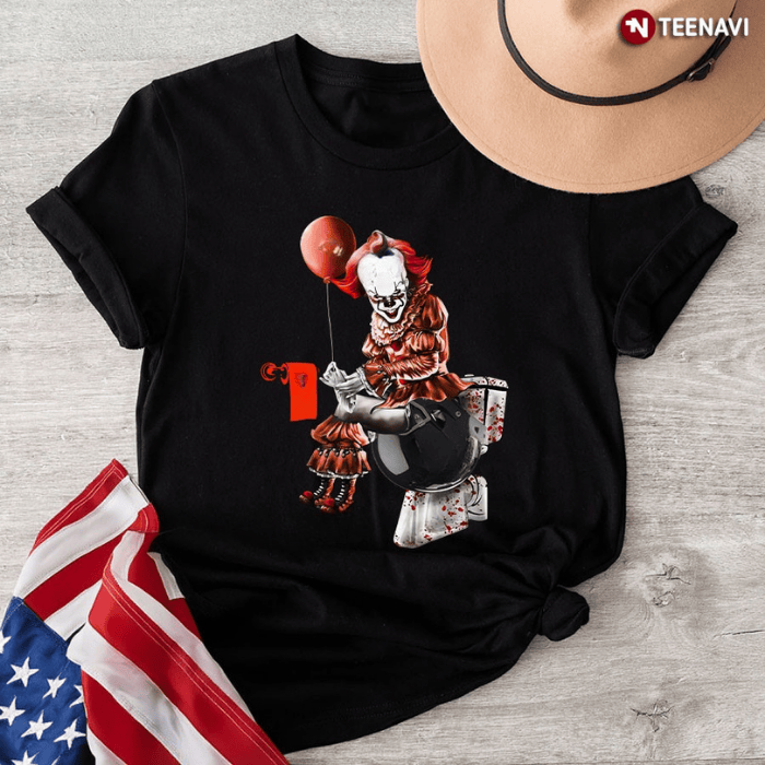 Funny Bomb Toilet Pennwise IT Halloween Character T-Shirts