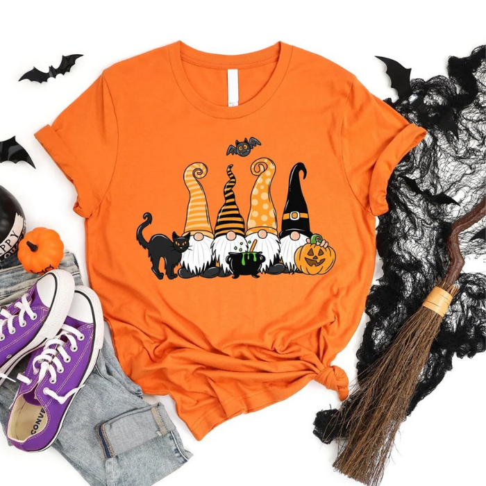Funny Little Cute Witchy Gnomes Halloween T-Shirts