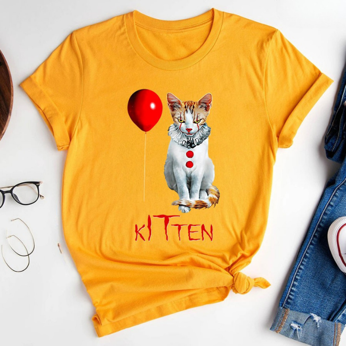 Kitten The Pennywise With The Red Balloon Halloween T-Shirts