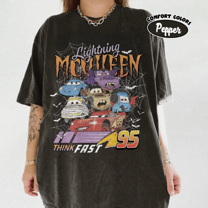 Lightning McQueen Think Fast 95 Halloween T-Shirts