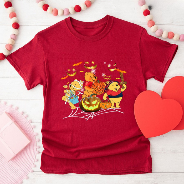 Little Scary Little Pooh Halloween T-Shirts, Available in Sizes For Kids And Adults