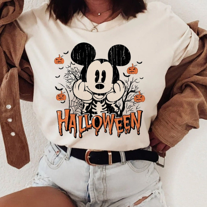 Mickey Mouse Waiting For Halloween Time T-Shirts