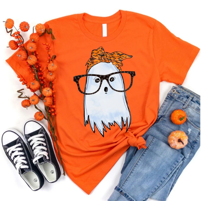 Nerdy Ghost With Big Glasses Funny T-Shirts