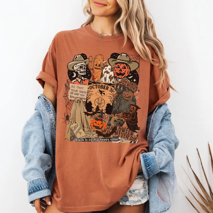 October 31st Trendy Cool Cowboy Halloween T-Shirts