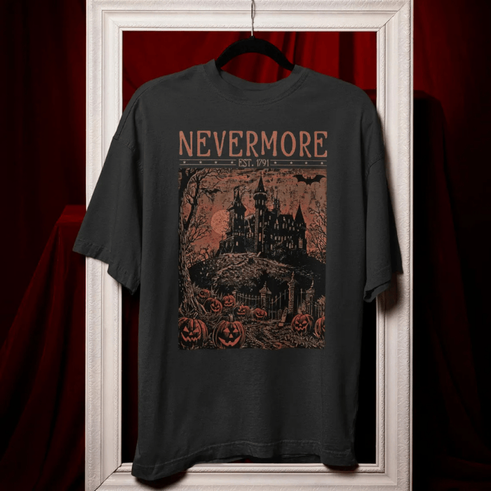 Scary Haunted House Nevermore EST.1791 Halloween T-Shirts