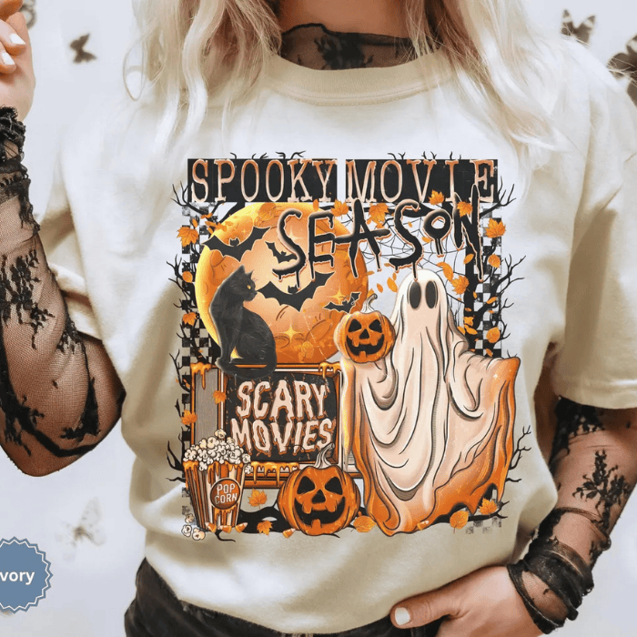 Spooky Movie Season Scary Movies Halloween T-Shirts