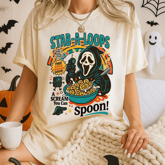 Stab-A-Loops The SCREAM Funny Design For Halloween T-Shirts