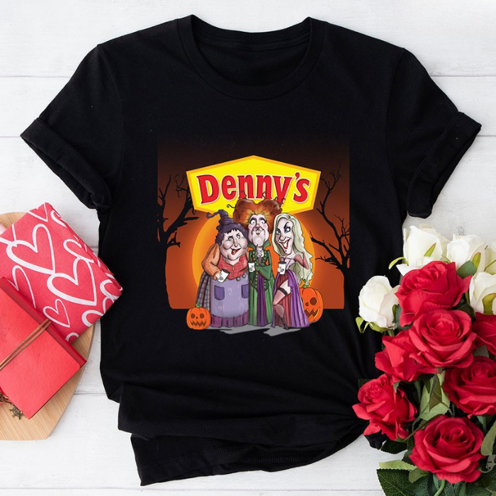 Weird Denny's Hocus Pocus Cartoon Style Halloween T-Shirts