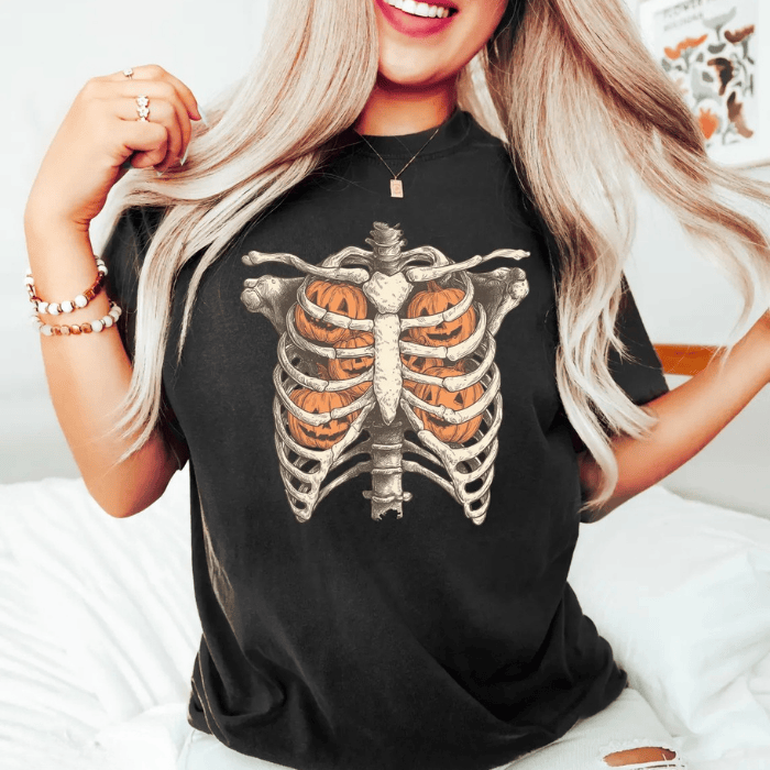 Chest Full Of Pumpkins Bursting Halloween Aura T-Shirts