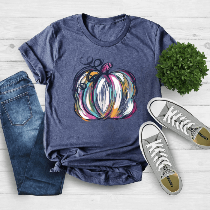 Colorful Pumpkins Treat For Halloween Comfort T-Shirts