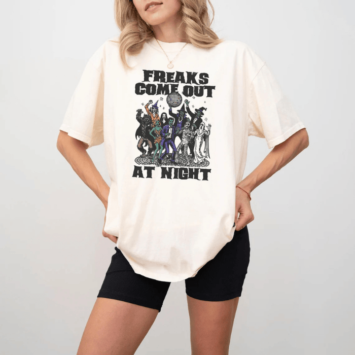 Freaks Come Out At Night Cool Disco Party Halloween T-Shirts
