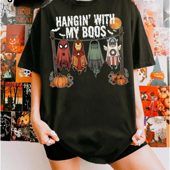 Hangin' with My Boo Avenger Gang Marval Halloween T-Shirts