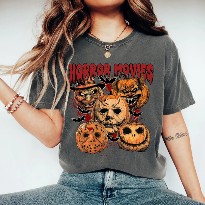 Horror Movies Serial Killer Pumpkins Head Halloween T-Shirts