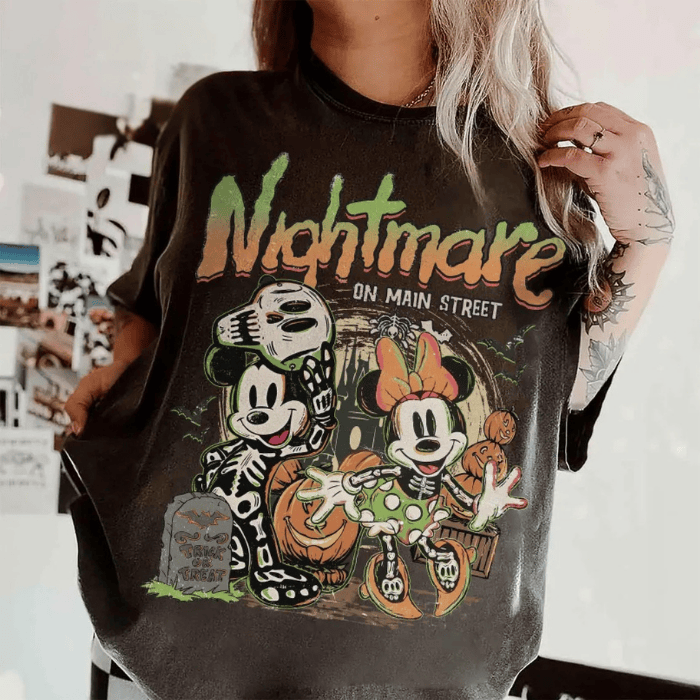 Nightmare On Main Street Mickey & Minnie Mouse Halloween T-Shirts