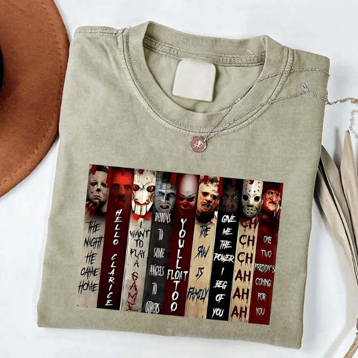 Unisex Design Horror Movie Characters Design Halloween T-Shirts