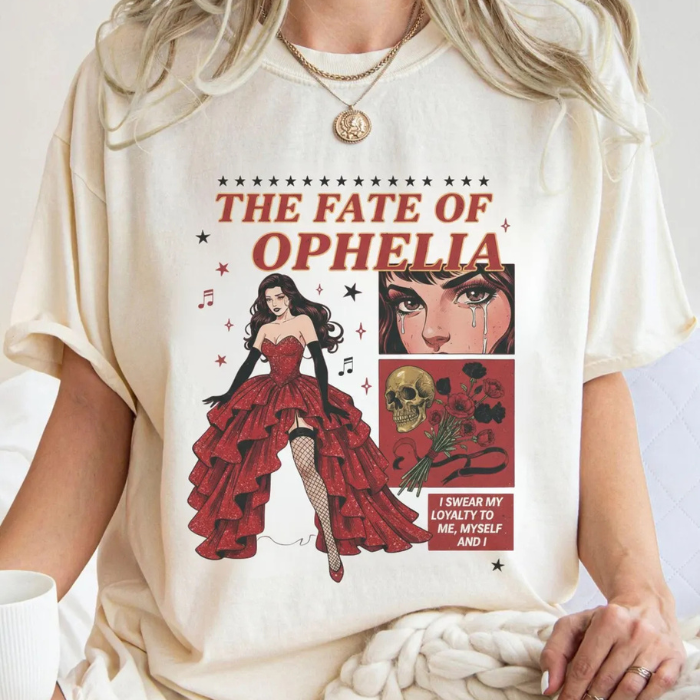 The Fate Of Ophelia Taylor Swift T-Shirts, The Fate Of Showgirl Shirt, Music Tee For Swifties