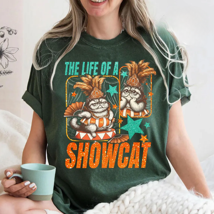 The Life Of A Showcat Inspires T-Shirts, Taylor Swift Showgirl Life Shirt, Funny Fat Carnival Cat New Album